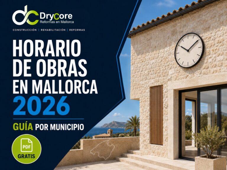Capa com casa sobre o post - Horario de obras en Mallorca en 2026 - DryCore