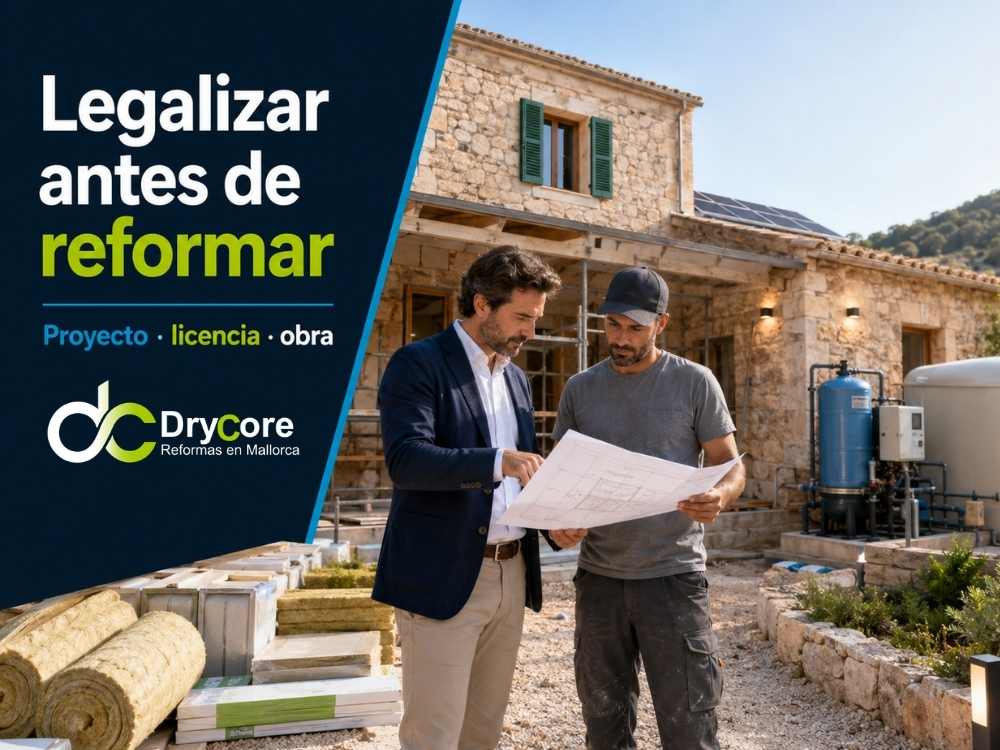 legalizar una vivienda en suelo rústico en Mallorca (4) Arquitecto y profesional de obra coordinando la legalización y reforma de una finca mallorquina. - legalizar una vivienda en suelo rústico en Mallorca (4)